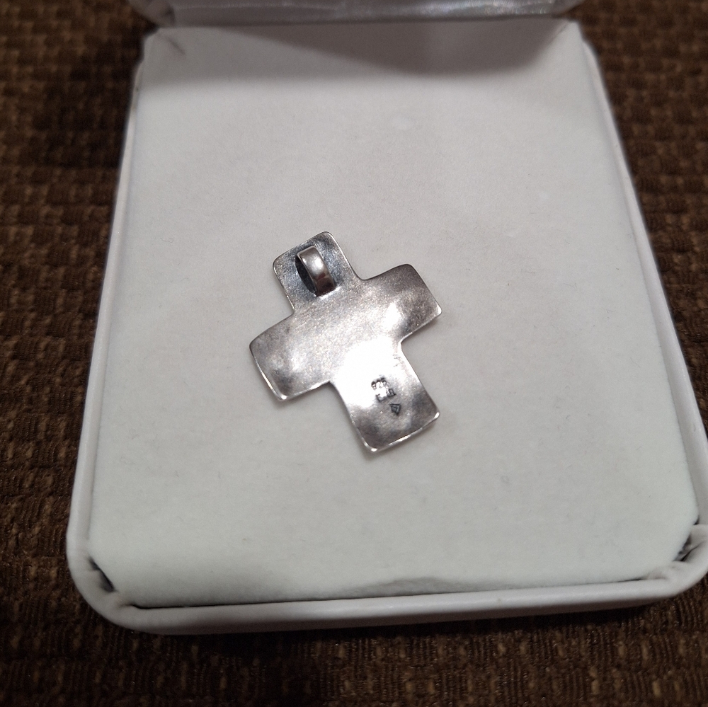 ✝️ Silpada Hammered Sterling Silver Cross Pendant Made In Israel NO732 - Picture 3 of 7
